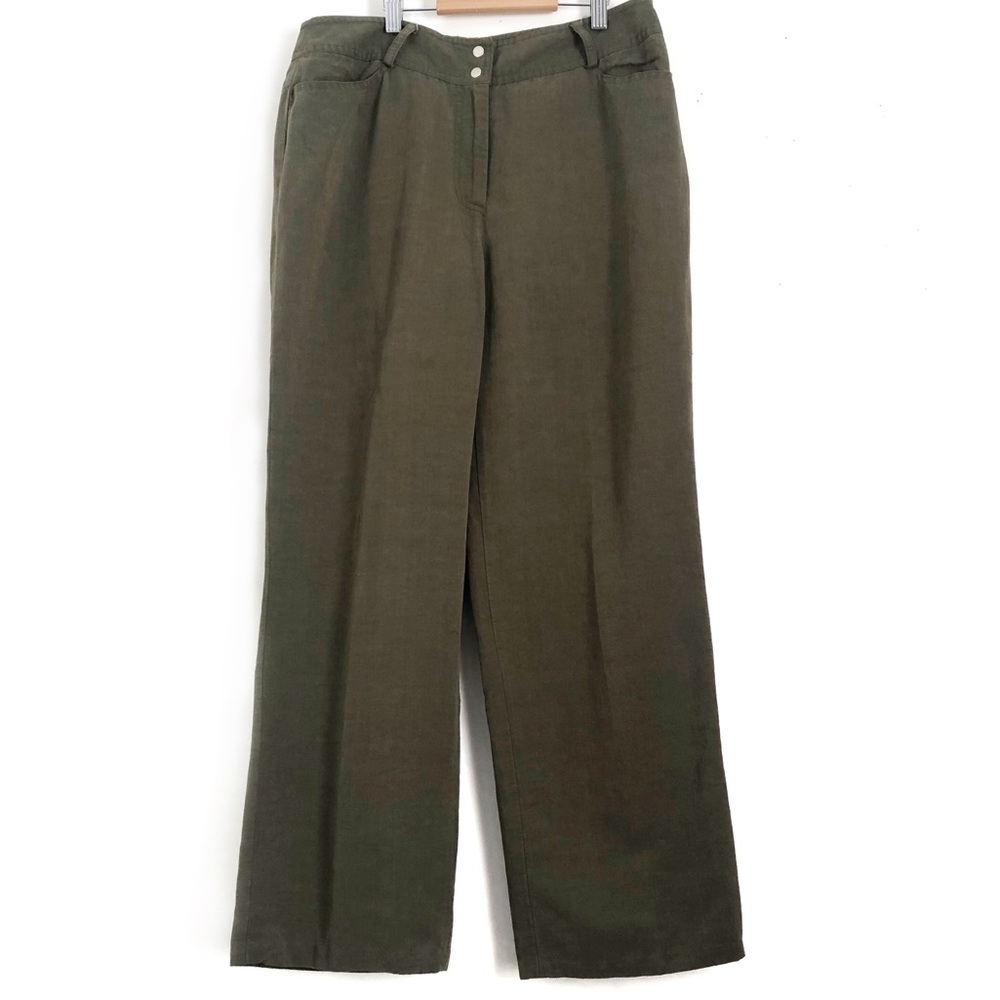 Vintage Linen Blend Trouser Straight Leg Pants